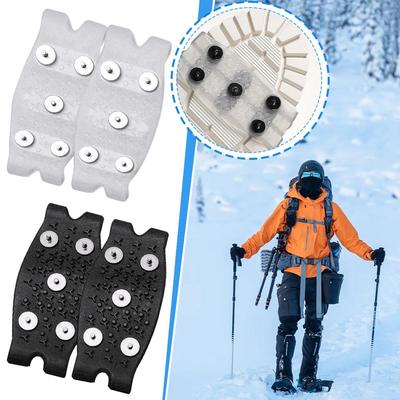 Climbing Crampons 5 Studs Ice Gripper Spike Anti-Skid Resistant Walking Over Winter Shoes Wear B2P7