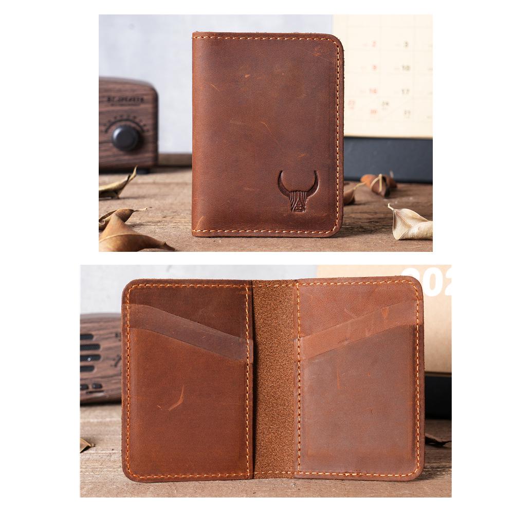 NT Retro Crazy Horse Leather Multi-Card Clutch: Unisex ID & Card Holder Wallet