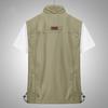 Vest for Men Lapel Sleeveless Vest Coat Multiple Pockets Zipper Placket Waterproof Men Cargo Mountaineering Waistcoat