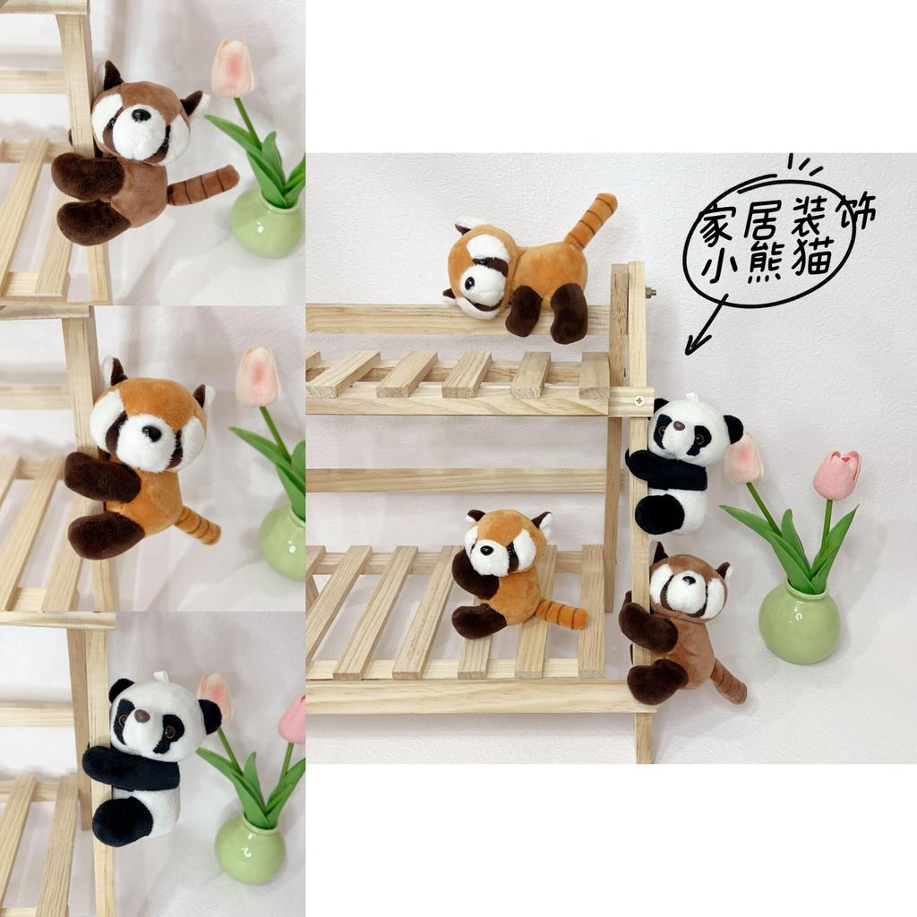 Cute Plush Panda And Raccoon Clip Plush Toys For Travel Gifts And Notes Holders