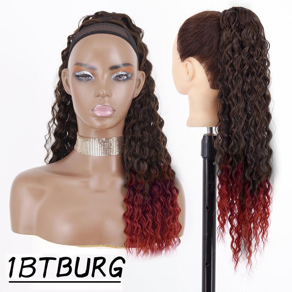 MISSQUEENSynthetic Long Kinky Curly Ponytail Hair Extension Clip-In Drawstring Ponytail Wig Ponytail For Women Wear