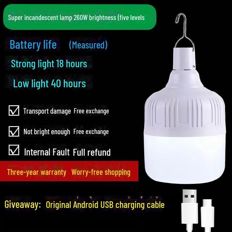 Emergency Wireless Camping Bulb - Super Bright Lighting for Power Outages and Night Markets