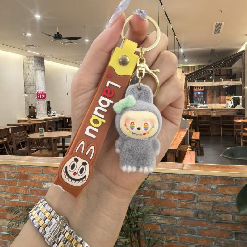 Cartoon Macaron Fleece Doll Keychain Pendant Cute Small Gift Keychain