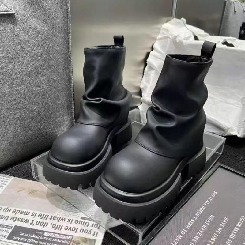 Mode 2024 Nouvelles Bottes Pantalons d'Hiver pour Femmes Bottes Montantes à Semelles Épaisses Bottes Rétro Chaussures pour Femmes Mode et Confortables