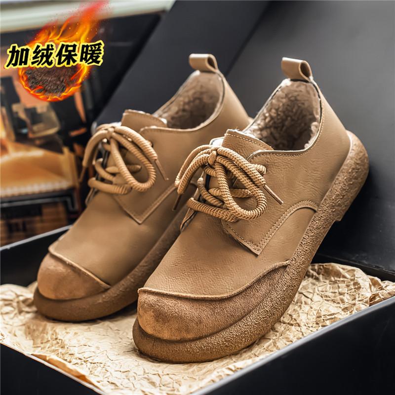 Nové Pánské Ležérní Kožené Boty Retro Trend Velká Špička Nízké Šněrovací Boty Měkká Podrážka Ležérní Boty Všestranné Módní Boty Pánské