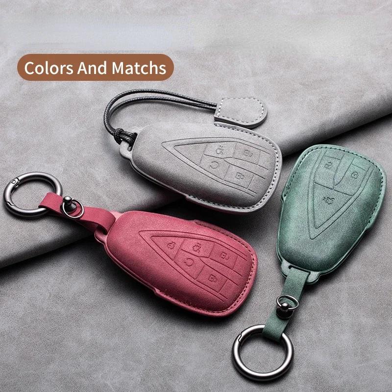 Leather Car Remote Key Case Cover for Changan CS35PLUS CS35 Plus CS55 PLUS CS75 PLUS Eado UNI-T UNI K Oushang X5 X7 EV