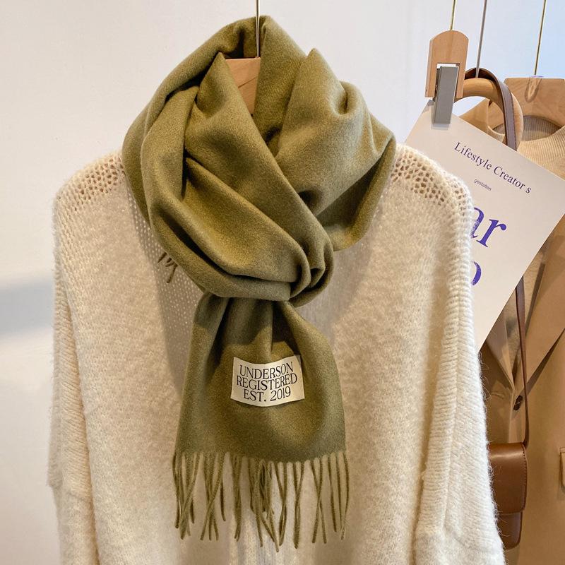 New white scarf women's winter versatile small scarf high-end Christmas birthday gift shawl