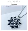 Xiweier Retro Lotus Pendant Necklace with Copper and Zircon for Men and Women