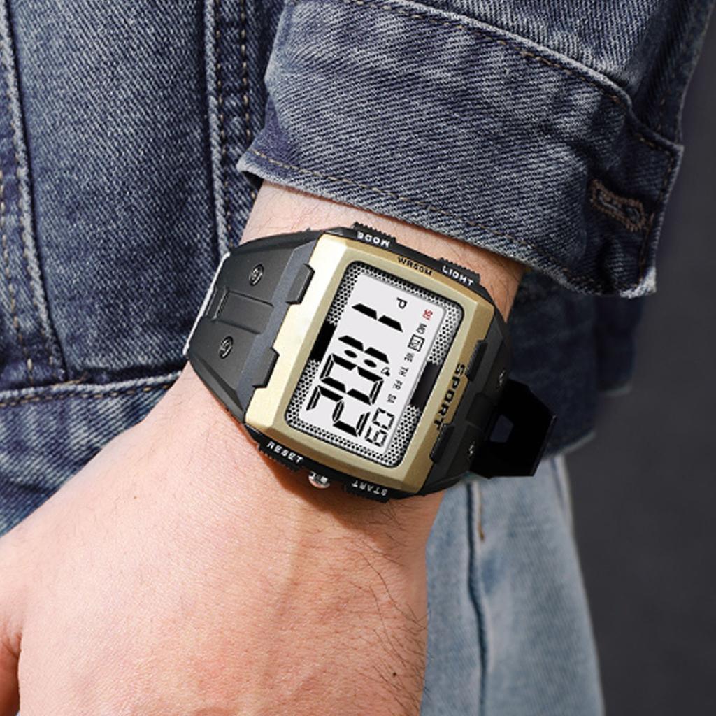 Men Sport Watch Waterproof Large Screen Portable Chronograph Watch for Outdoor Climbing Camping