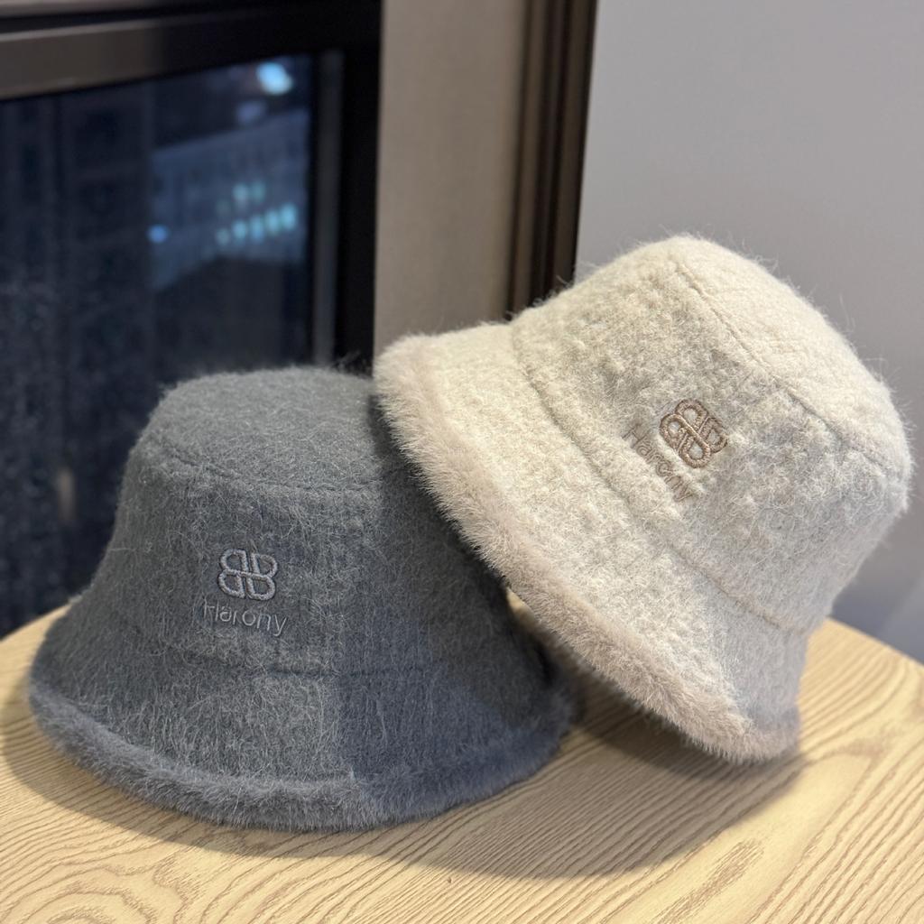 New Plush Fisherman Hat Women's Autumn and Winter New Thick Warm Basin Hat Korean Style Atmosphere Big Head Bucket