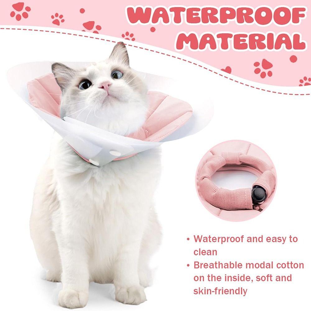 Adjustable Cat Elizabeth Circle Double-layer PVC Kitten Neck Cone Soft Pet Cone Collar  Recovery