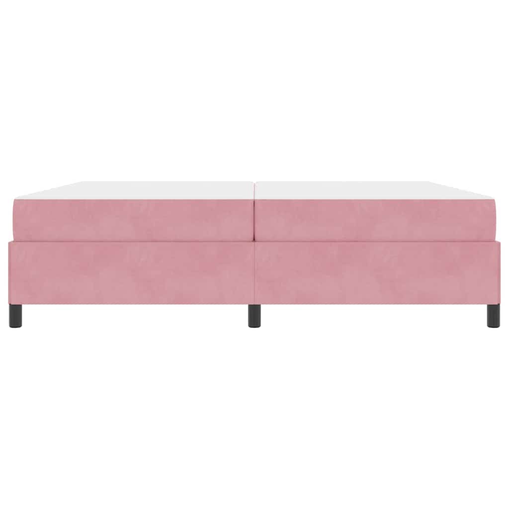 Bed Frame with Mattress Pink 200 x 200 cm Fabric