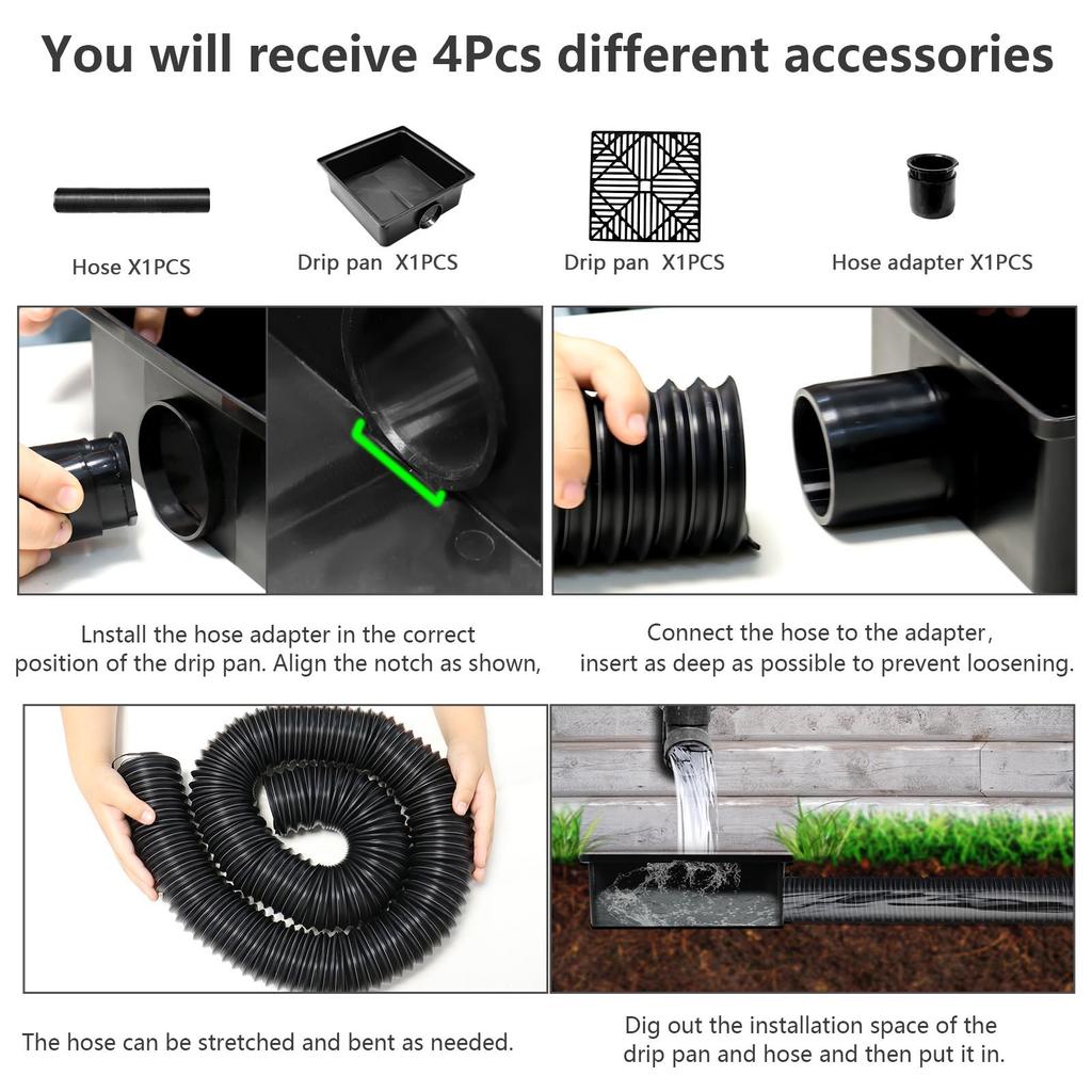 Black Gutter Downspout Extensions Catch Basin Low Profile Downspout Extender Catch Basin Downspout Extension