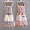 Cute Print Apron with Pockets Baking Kitchen Aprons for Cooking Adjustable Straps Painting Cleaning Aprons