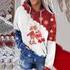 Women's Fashion Casual  Christmas Print Round Neck Sweater Loose Sports Top Pullover