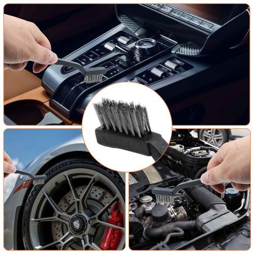 Stainless Steel Wire Brush (Set of 3) for Cleaning, Rust Removal, and Water-Removing. Compact Storage.