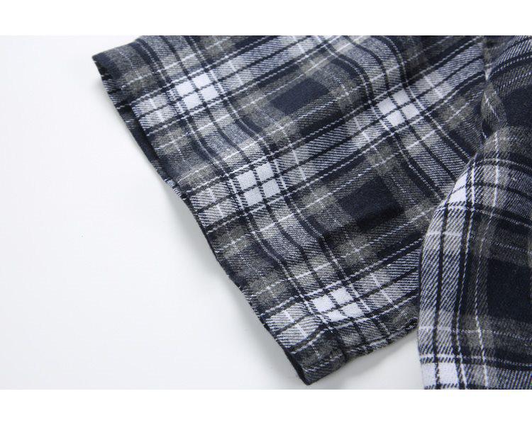 Trendy Retro Plaid Plus Size Casual Men's Short Sleeve Shirt C2175-P24