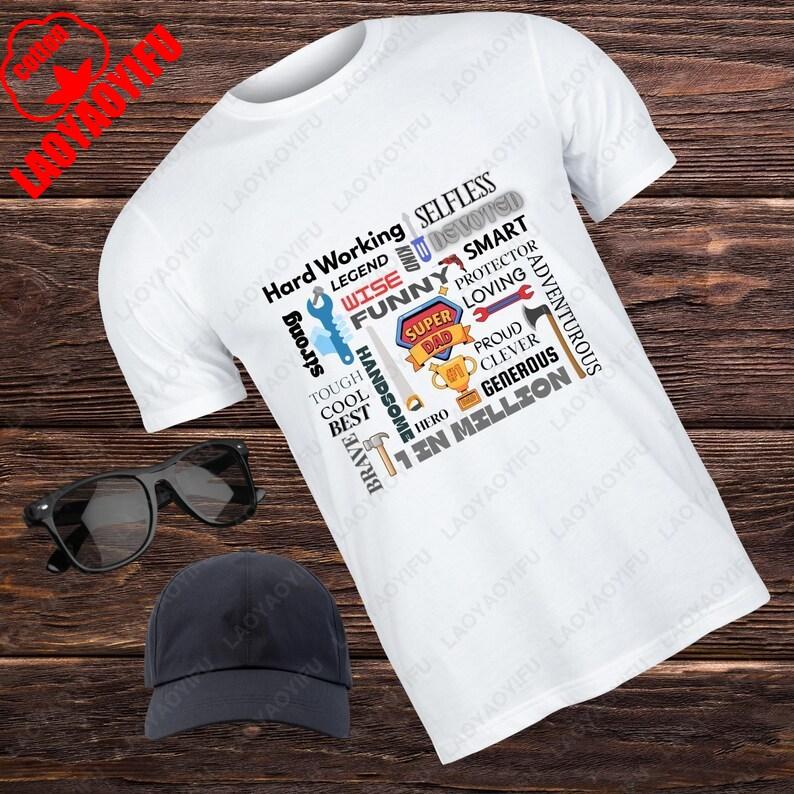 Dad Word Collage Tools Handy Sublimation Design Fix It Best Dad Ever Father Day Gift Summer Casual Soft Cotton Funny Print Tees S