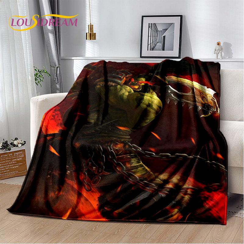 World of Warcraft, WOW, Game Gamer, weiche Plüschdecke, Flanelldecke, Überwurfdecke für Wohnzimmer, Schlafzimmer, Bett, Sofa, Picknick-Abdeckung