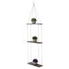 Courtyard Vintage Wood Wall Hanging Shelf Plant Flower Pot Shelf Rack Home Decor(Three Layer )