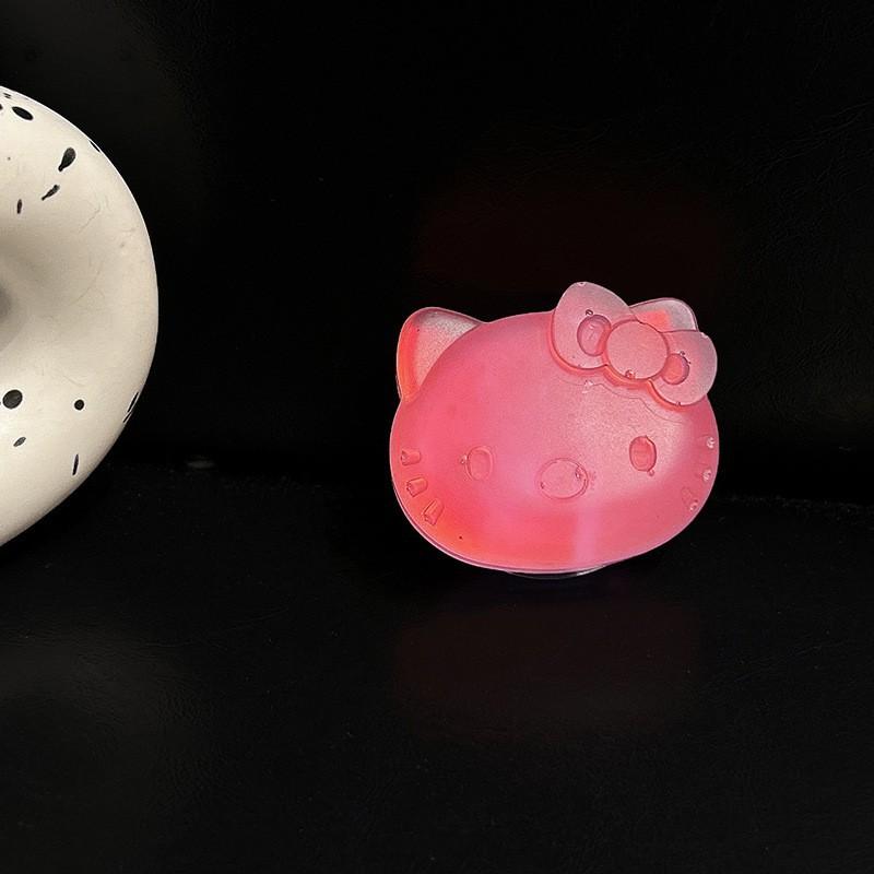 

Transparent Solid Color Phone Airbag Holder Cartoon KT Cat Head Design Retractable Adhesive Portable Niche Creative Stand