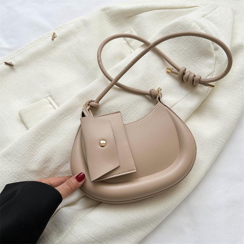 Fashionable New Moon Bag In Multiple Colors Street Style Shoulder Bag With Unique Stitching