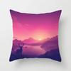 Cartoon Illustration Sunset Landscape Printed Pillowcase Living Room Sofa  Bedroom  Home Decoration Cushion Cover