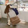 Wind-Baumwolltasche, fauler Stil, literarisch und künstlerisch, große Kapazität, Mädchen-Studenten-Posttasche, einfarbige Umhängetasche