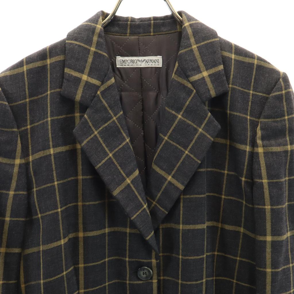 Emporio Armani 90s Made In Italy Old Check Pattern Tailored Jacket Men's Used