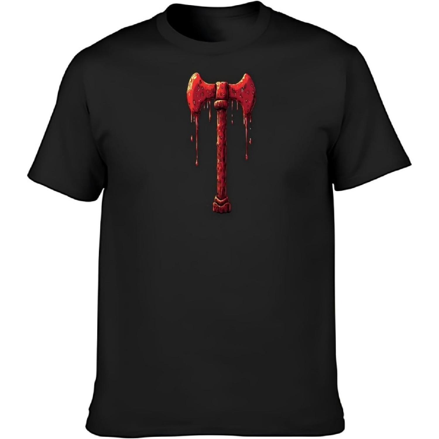 

MIANYIN Gothic Blood Axe Graphic T-Shirt, Black, Horror Design XXXXXL різнокольоровий