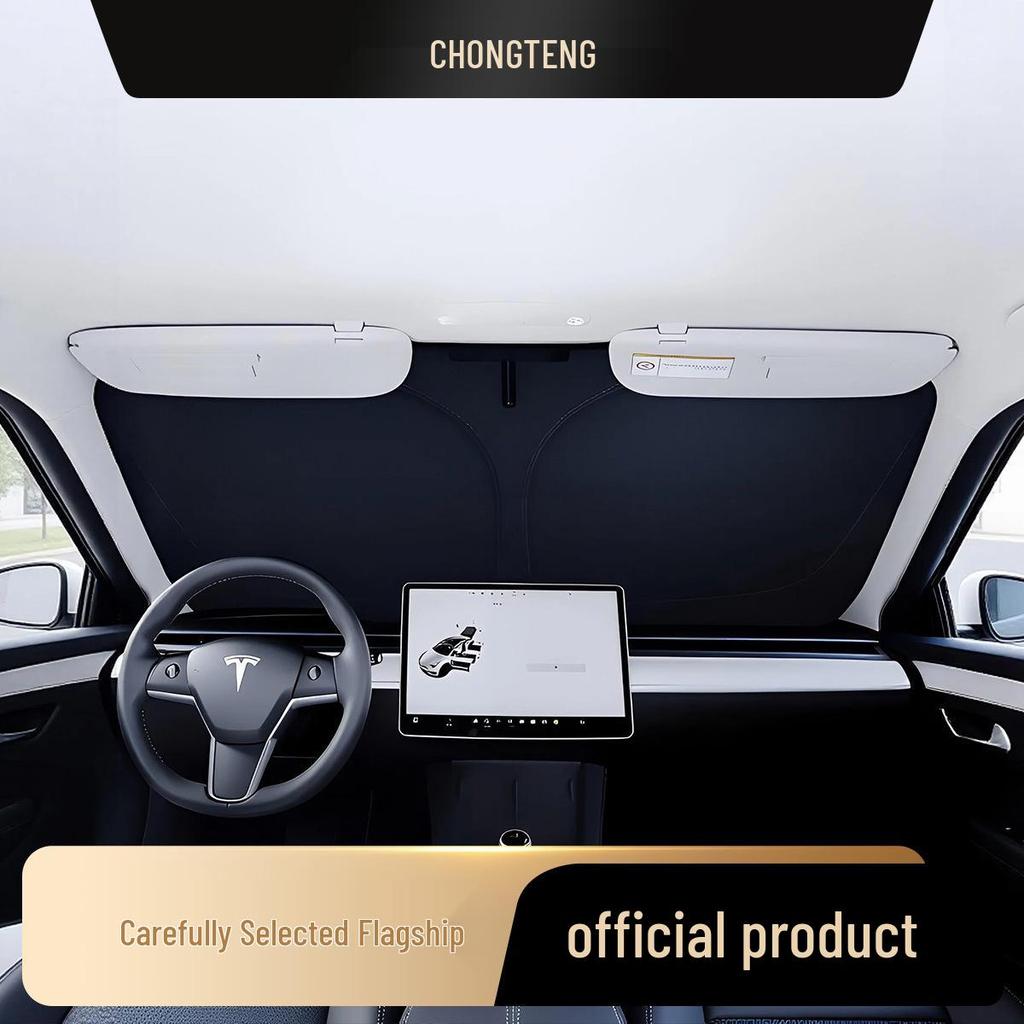 Tesla Model Y/3 Sunshade Windshield Heat Insulation Sun Protection Curtain