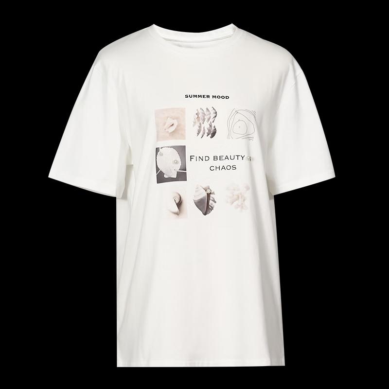 Tatu Cotton Letter Print Short Sleeve T-Shirt