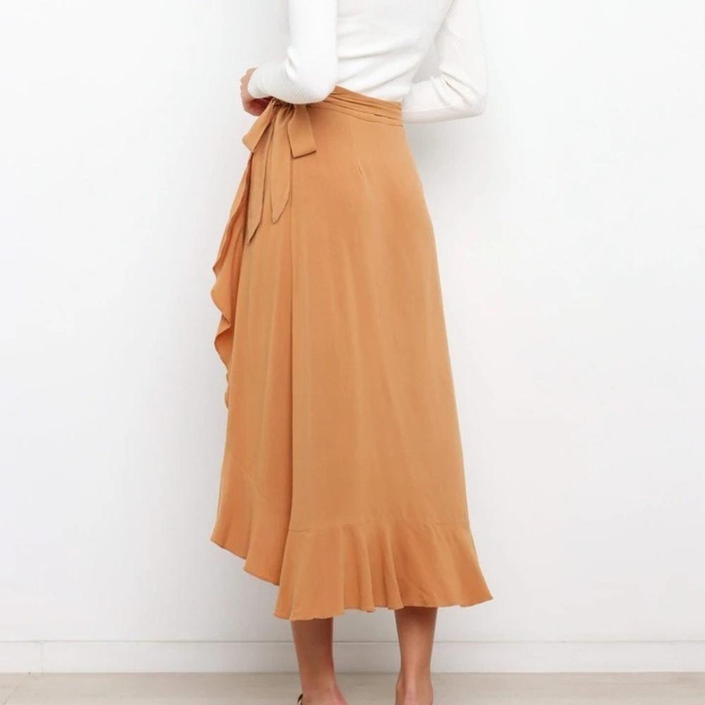 Women High Waist Skirts All-match Lady Elegant Long Skirt Retro Skirt High Waist Slim Sexy Hip Mid-length One-Step Skirts