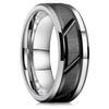 Fashio Männer Ringe Schwarz Titan Edelstahl Ringe Für Männer Frauen Ziegel Muster Finish Abgeschrägte Kante Ehering Party Schmuck