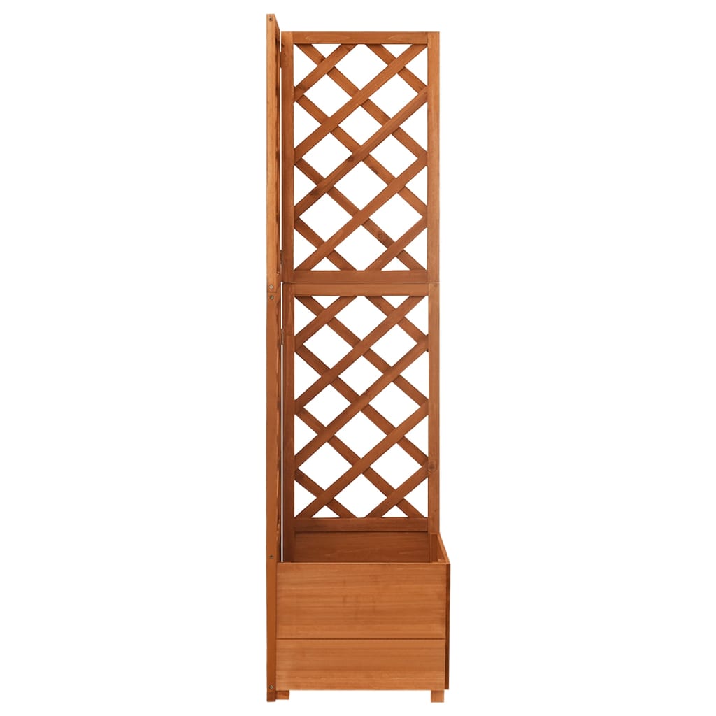 Vidaxl Corner Garden Planter with Trellis, 40X40X150 Cm, Fir