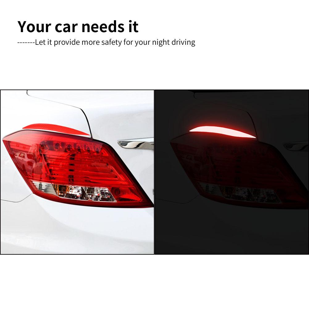 4Pcs Self adhesive Car Reflective Warning Decal Safety Strip Stickers Automobile Decor(Red)