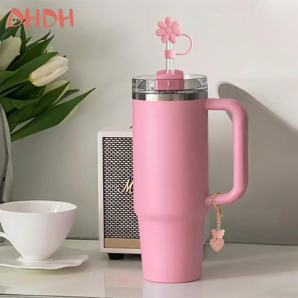 5PCS Straw Cover Cap Straw Toppers And Letter Charms For Stanley 30&40 Oz Tumbler With Handle Cup 10mm Straw Tumbler Accessories