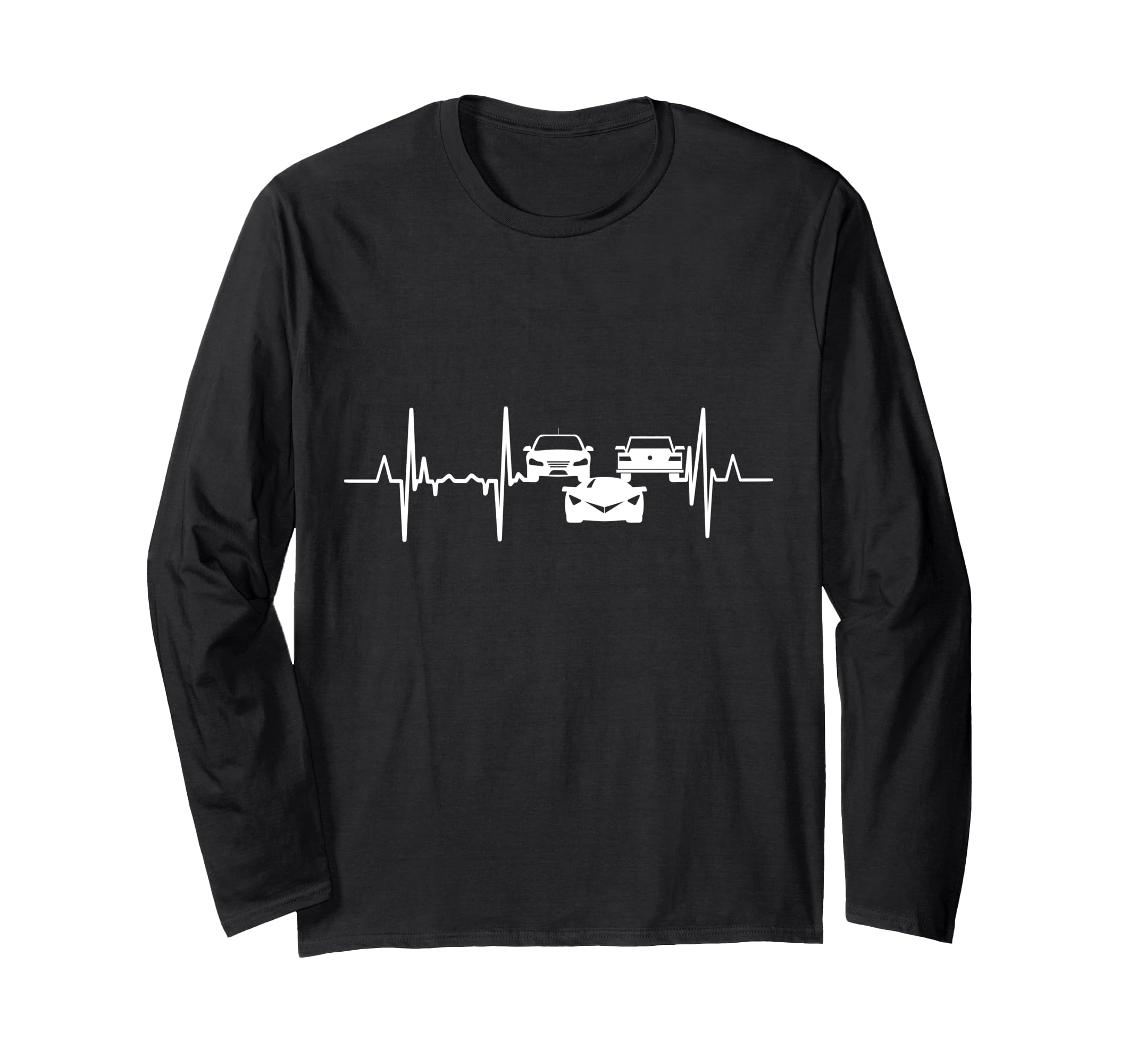 

Sports Car Heartbeat Car Lover Electrocardiogram Long Sleeve T-Shirt чёрный