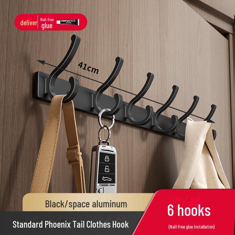 Punch-Free Door Hooks for Clothes, Coats, and Hats – Wall-Mounted Row Hooks for Entryway Wardrobes