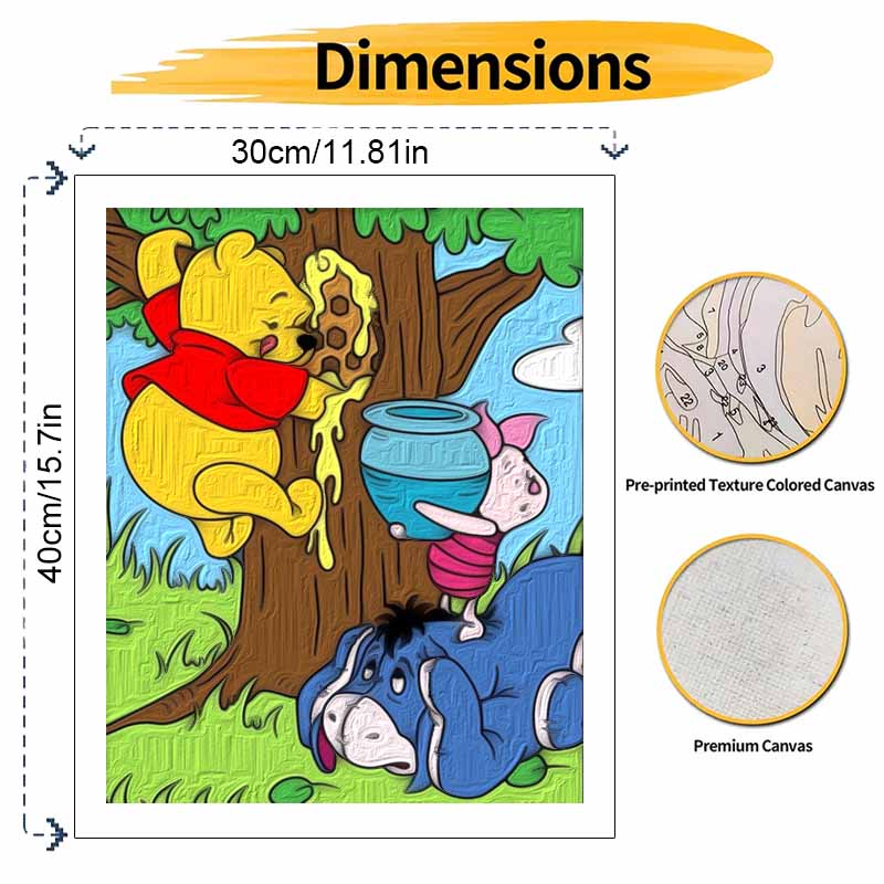 Disney Oil Painting Kit Painting Winnie the Pooh Art Home Bedroom Wall Decor Gift
