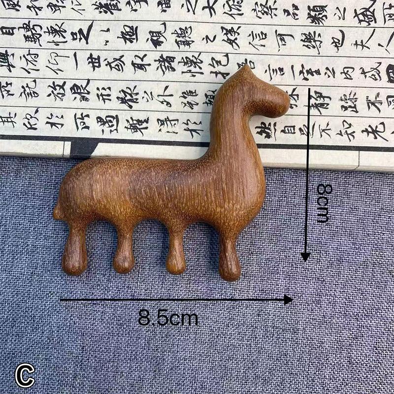 

Scalp Head Oil Massager Scalp Hair Comb Tools Chinese New Year Gift Year Of the Horse Sandalwood Massage Wood Massager Comb