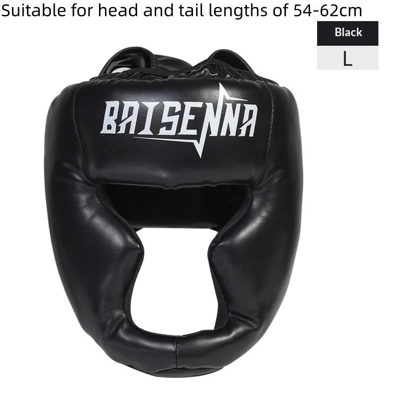 

Boxing Helmet Leather Karate Muay Thai Sanda Training Adults Kids Head Guard Taekwondo Helmets Full-Covered Thickened Men Women L