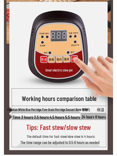 In Stock Fully Automatic Electric Stew Pot: 2.5-6L Ceramic Multi-functional Clay Pot for Soups, Porridge, and Health Cooking