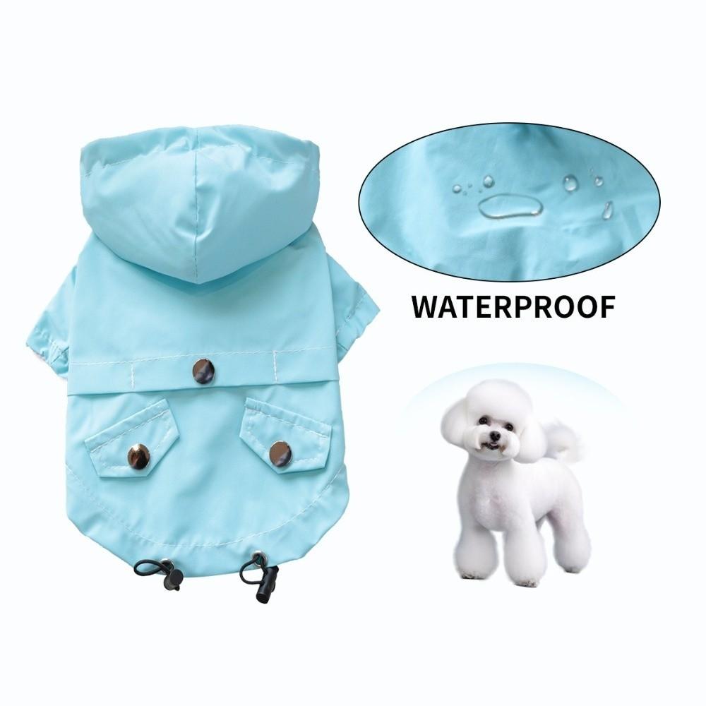 Windproof Dog Hooded Raincoat Two Legged Adjustable Waterproof Dogs Clothes with Zipper Dog Rain Jacket Rainy Day