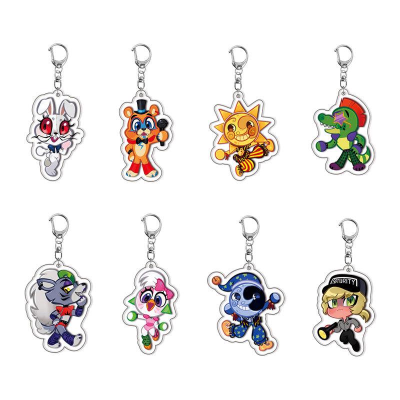 Sundrop FNAF New Acrylic Keychain Pendant Fan Gifts Fun Key Chain Cute Souvenir Creative Llavero Friends Kingring Accessories