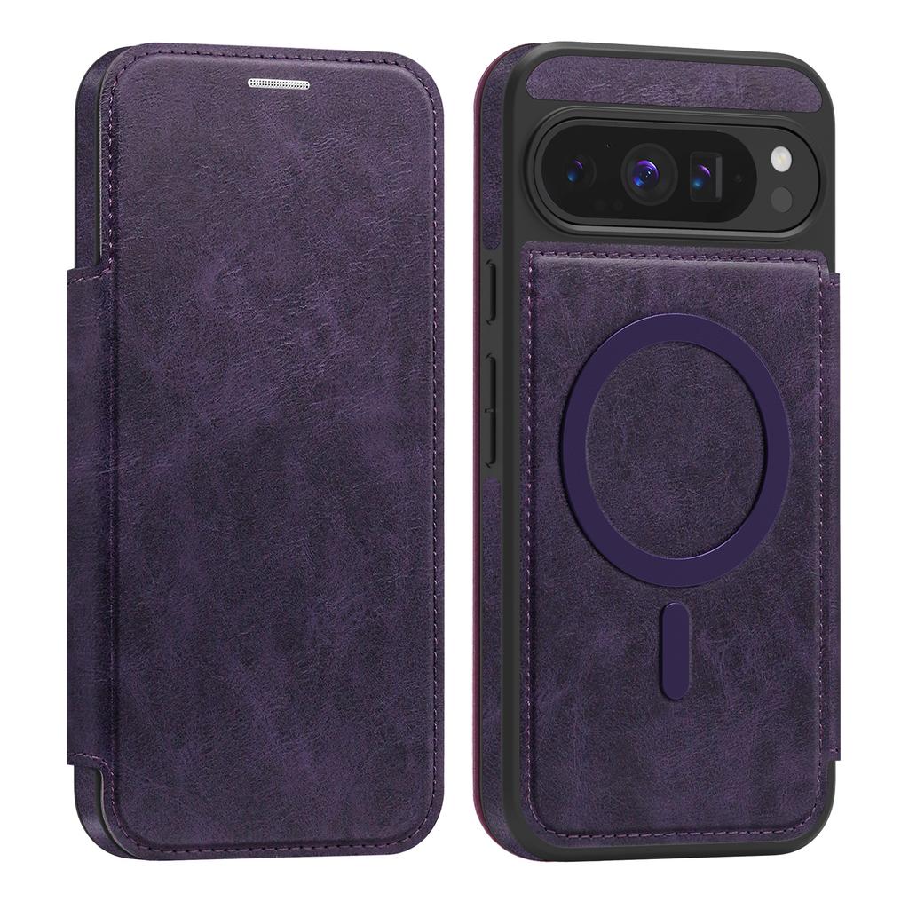For Google Pixel 9 Pro XL Magnetic Case RFID Blocking Card Holder Leather Phone Cover