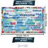 International Welcome Banner Decorations 52 World Country Flags Around the World Multicultural Decor - Large Welcome Backdrop Banner with 32