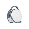 Coach Canteen 18 Double Zipper Closure Letter Print Faux Leather Handheld Shoulder Crossbody Bag Medium Women Bags Chalk-White Indigo CB870-SVUOB