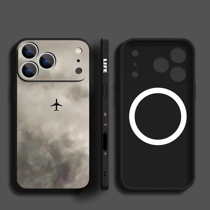 Magnetic For Magsafe Case For iPhone 17 Pro Max Guitar White Robe Print Soft Silicone Phone Back Cover For iPhone 16 15 14 13 Pro Max 16e 17e