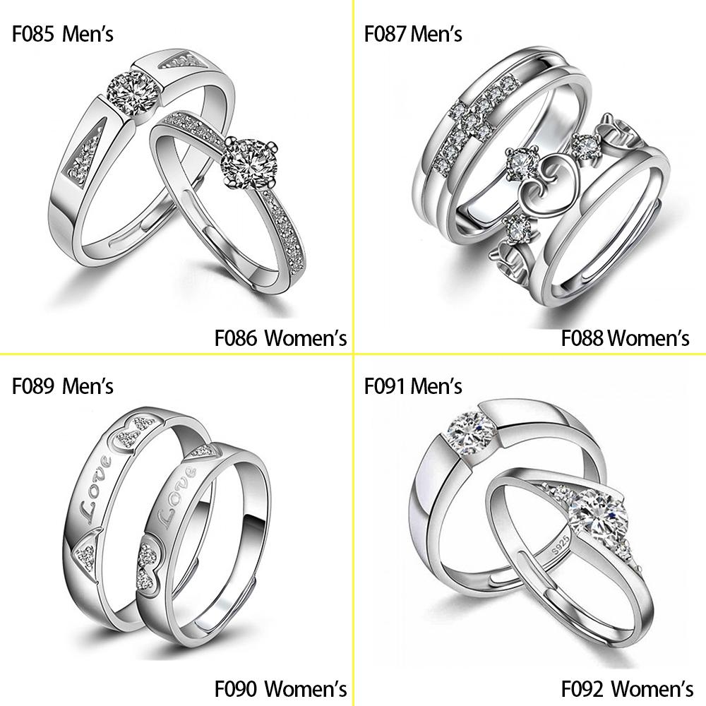 Huitan 1 Pc Trendy Couple Pledge Love Token Ring With Letter His Queen&Her King Engraved Wedding Ring For Women&men Finger Rings